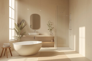 Muji minimalist bathroom interior design Design with simplicity, illustrations