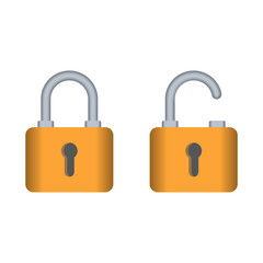 Padlock icon in the open and closed position