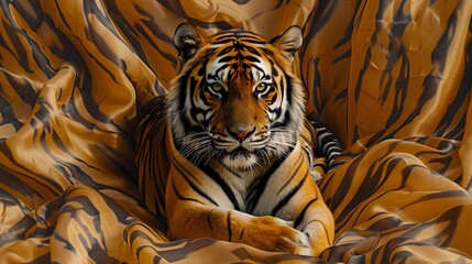 Background with a pattern of tiger stripes, tiger color. Tiger skin background or texture. 