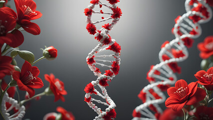 red and green flower show our dna system 