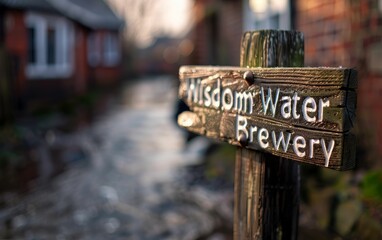 Wisdom Water Brewery Sign.