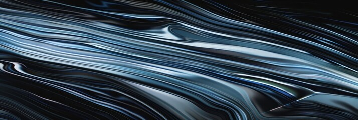 Obraz premium Abstract dark glass waves on a dark background. Modern abstract background
