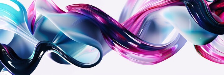 Abstract dark glass waves on a white background. Modern abstract background
