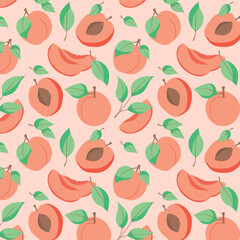 Vector seamless pattern with peaches. Trendy hand drawn textures. Modern abstract design for paper, cover, fabric, interior decor and other users.
