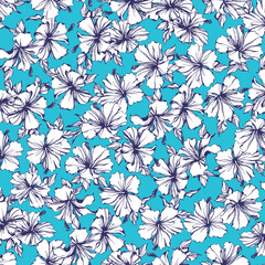 Beautiful tropical flowers seamless pattern,