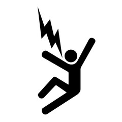 Electrical Hazard Black Icon,Vector Illustration, Isolate On White Background Label. EPS10