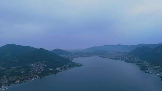 4K aerial videos of the town of Clusane located on the edge of Lake Iseo near Milan Italy taken with a drone.
