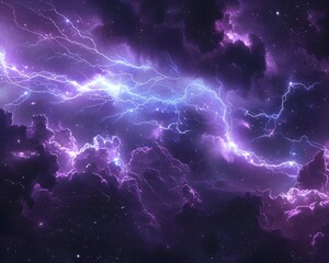 Captivating Electric Storm in Cosmic Space with Illuminating Currents and Lightning Bolts