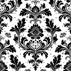 Fototapeta premium Damask seamless floral pattern Royal