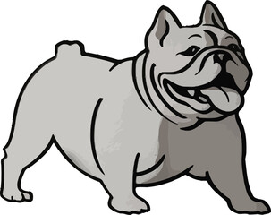 Bulldog silhouette vector black and white background