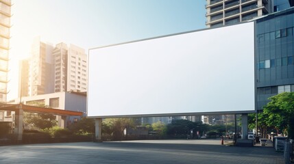 Obraz premium Blank mock-up billboard on an urban building.