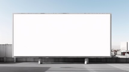 Blank billboard frame on a high-rise building.