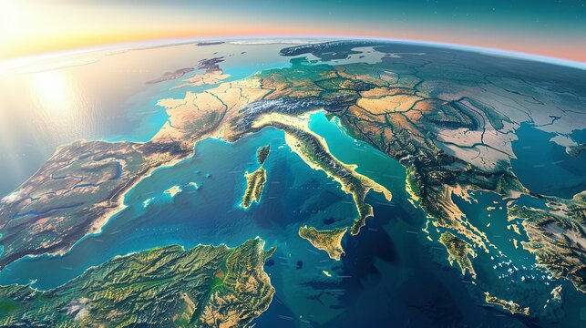 Digital world globe centered on America, illustrating global network and connectivity on Earth, data transfer, cyber technology, information exchange, and international telecommunication.