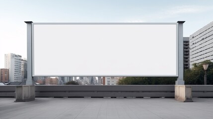 Vacant billboard on high-rise structure.