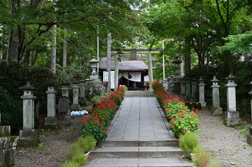 Obraz premium 草津温泉の白根神社の参道