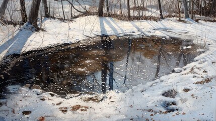 Melting Ice with Spring s Warm Water