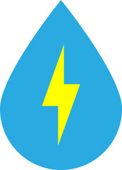 Icon of a water drop with a lightning bolt