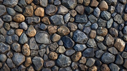 Naklejka premium Pebble Stone Wall Texture and Seamless Background