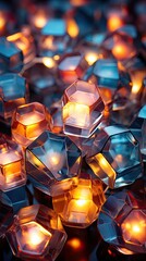 burning candles in the window HD 8K wallpaper Stock Photographic image