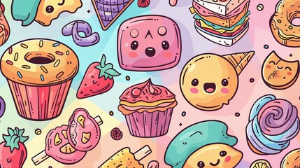 Cute and Fun Food and Snacks Coloring Book for All Ages
