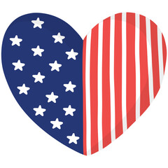 american flag heart