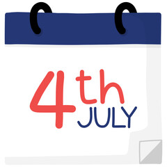 4th July calendar illustration 