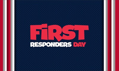  national first responders day greeting design with american flag background vector illustration suitable for national first responders day event on united states