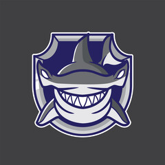 mascot logo hammerhead shark good for e-sport, sport, community logo