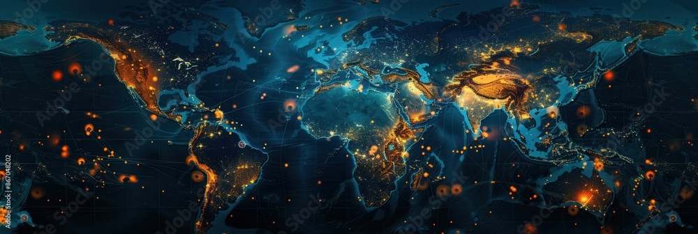Aufkleber a simple, minimalist world map background with highlighted routes, perfect for travel agencies and g