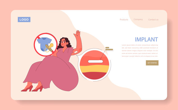 Types of Contraception. Woman gestures triumphantly choosing an implant