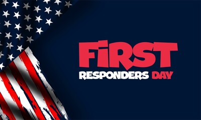  national first responders day greeting design with american flag background vector illustration suitable for national first responders day event on united states