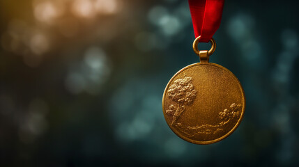 Medal of Honor: A shiny gold medal hanging from a red ribbon, symbolizing outstanding achievement.