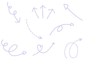 set of hand drawn arrows illustration 