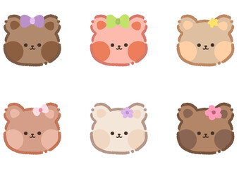 Fototapeta premium set of teddy bears isolated 