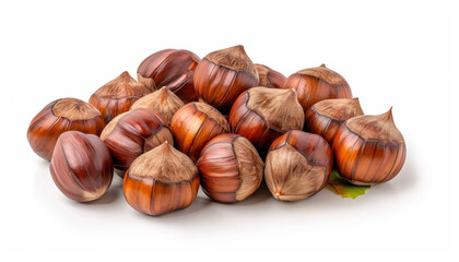 Obraz premium Roasted chestnuts, warm and inviting, holiday snack, Watercolor style