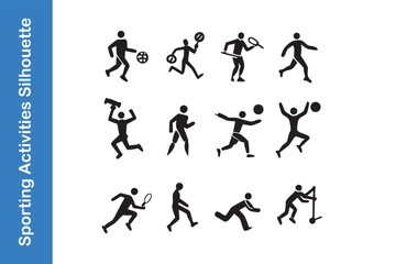 Sporting activities silhouettes  