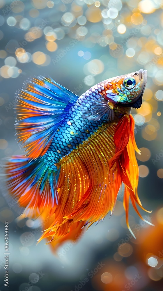 Canvas Prints vibrant guppy fish with elaborate tails diverse patterns and brilliant colors on white background