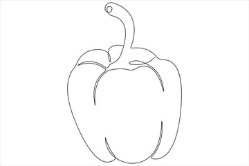 Capsicum continuous one line art drawing of vector illustration
