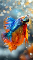 Fototapeta premium Vibrant Guppy Fish with Elaborate Tails Diverse Patterns and Brilliant Colors on White Background