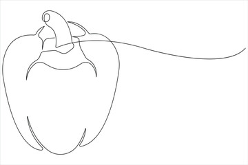Capsicum continuous one line art drawing of vector illustration

