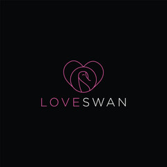 swan line art logo design, luxury.