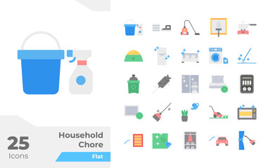 Household Chore Flat Icons