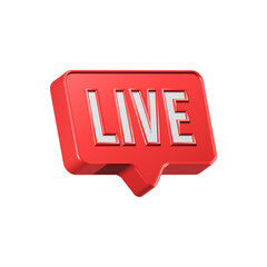 Live symbol streaming 3d icon 