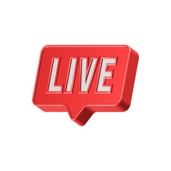 Live symbol streaming 3d icon 