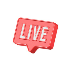 Live symbol streaming 3d icon 