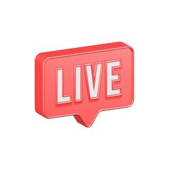 Live symbol streaming 3d icon 