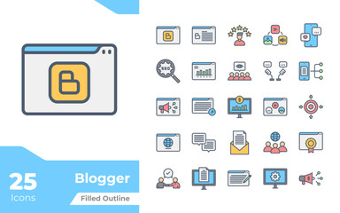 Blogger Filled Color Icons