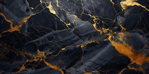 Abstract Black and Gold Marble Texture