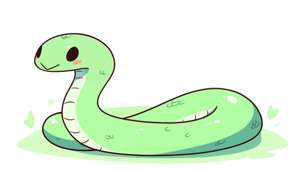 Fototapeta premium Hand drawn cartoon cute snake illustration 