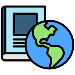 Book lineal multi color icon. Use for international literacy day, education theme and more. modern concept, UI or UX kit, web and app development..
